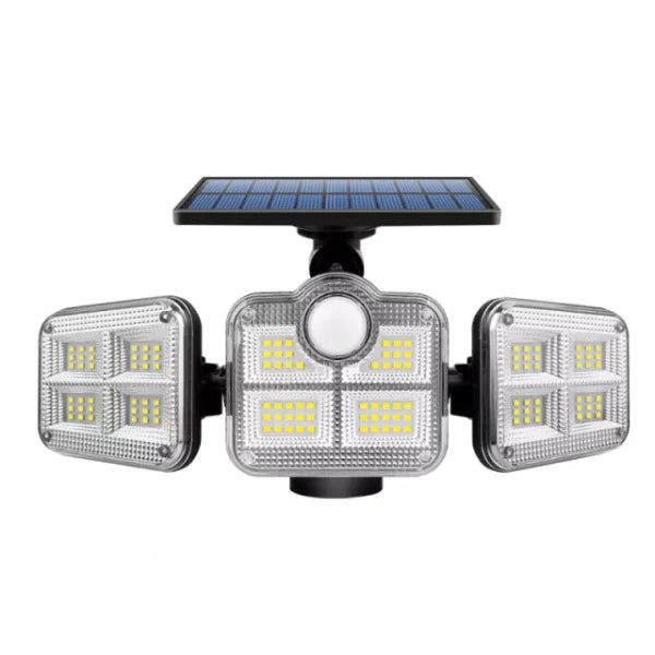 Refletor Led Solar Com 3 Cabeças